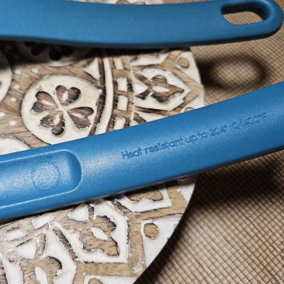 Rachael Ray Marine Blue Nylon Slotted Spoon & Spatula Set of two EUC - Picture 7 of 9